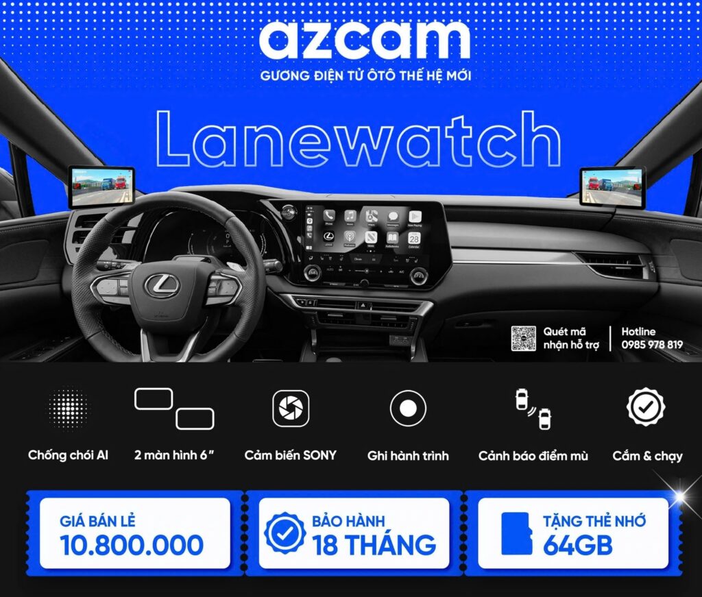 Gương điện tử Azcam Lanewatch